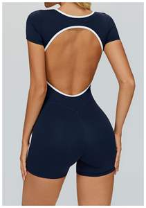 <span class=keywords><strong>Tuta</strong></span> <span class=keywords><strong>Aderente</strong></span> YanRuo a Contrasto di Colore, con Schiena Scoperta, per Sport e Fitness - Product Image 6