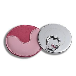 Promotional Ring Holder Cosmetic Make up <b>Mirror</b> With PU Pocket in Customized Shape - Product Image 6
