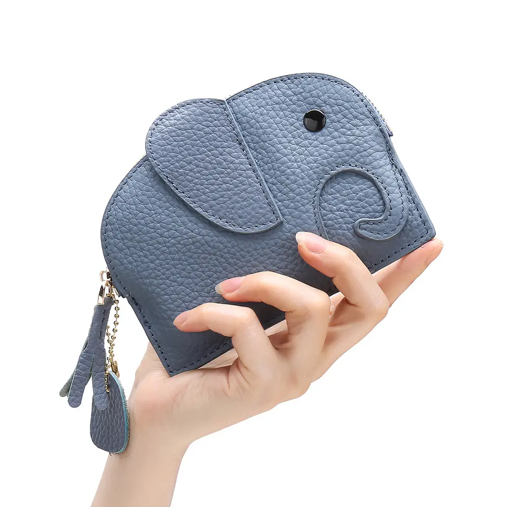 Korean Hot Sales Elephant's Design Coin Purse Girls Cute Cartoon Soft Mini Wallet Animal Purses In Bulk Little Purses