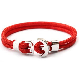 Pulsera de Ancla de Barco para Hombre, Multicolor, Náutica, de Alta Calidad, con Cierre de Milán, para Cuerda, Estilo Vintage, Trenzada, de Paracord - Product Image 2