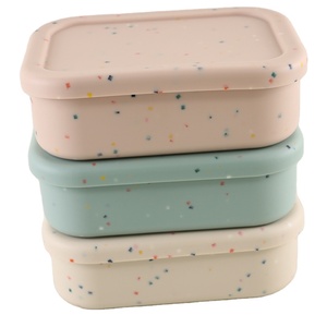 800ml, 1200ml Food Storage Containers 3 parts Collapsible Silicone Lunch Bento Box BPA Free for outdoor office lunch