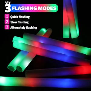 Hot Selling RGB LED Foam Sticks Battery-Powered <b>for</b> Wedding Concert Events Glow in Dark Party Supplies Bulk Cheering Stick Wand - Product Image 3