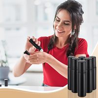 Flacons noirs mats de 10 ml pour parfum et huiles essentielles, flacon en verre à bille de 10 ml avec bouchon à bille métallique pour huiles