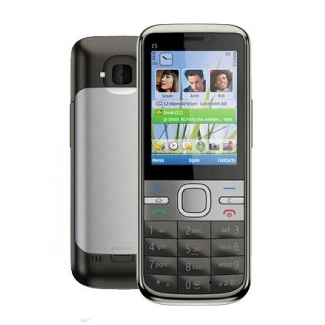 Free Shipping Factory Unlocked Original Simple Cheap Classic Bar Unlocked Mobile Cell Phone C5 C5-00 for Nk Handset by Post