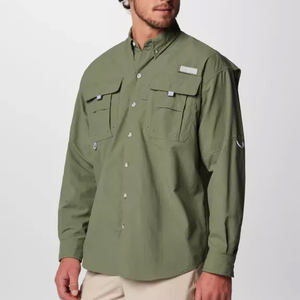 เสื้อเชิ้ตตกปลาแบบติดกระดุมลายปลาแบบตะวันตก พร้อมลายหางปลา แบบสั่งทำพิเศษ ระบายอากาศได้ดี ป้องกันแสงแดด UPF50  บางเบา ตลกขบขัน เหมาะสำหรับการแข่งขัน - Product Image 3