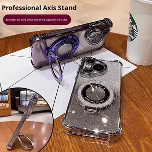 Funda para Teléfono Samsung Galaxy S25/S24 Ultra a Prueba de Golpes de TPU con Brillantina y Soporte Protector de Lente Galvanizado para S22 <span class=keywords><strong>SE</strong></span> S23 Plus - Product Image 3