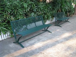 Коммерческие устойчивые к ржавчине 6 футов Длинные наружные металлические стальные трубы садовые сиденья со спинкой внешние скамейки для мебели - Product Image 5