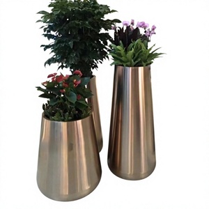 Stainless Steel Floor-Standing Drum-Shaped Flower <b>Vase</b> Electroplated Finish Modern Minimalist Design Customizable for Green - Product Image 1