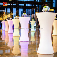 Table de bar à cocktails avec éclairage LED RVB pour événements de mariage, fête, discothèque, meuble de bar lumineux en gros, SMOOTH