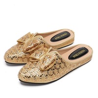 Chaussures de marche scintillantes printemps/été, chaussures plates en tissu respirant, pantoufles très vendues