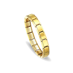 Pulsera Modular Italiana Minimalista Unisex de Acero Inoxidable, Cuadrada, Elástica, con Acabado Liso de Acero Titanio, Cadena Geométrica - Product Image 4