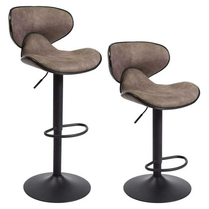 Sustainable Designed Brown Swivel Leather Bar Stool and Dining Chairs