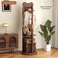 Miroir de dressing rotatif pleine longueur Bear, design au sol mobile, cadre en bois moderne, verres avec fonction grossissante intégrée
