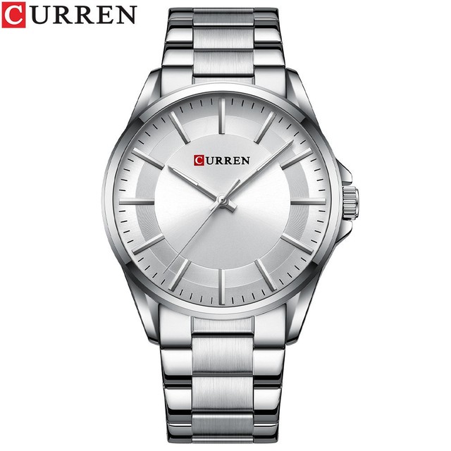 Curren 8429  Sport Men's Watch Fashion  Business Waterproof Steel Strap Alloy Case Quartz Movement Luxury Simple Watch