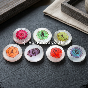 ชุดจักระแกะสลักเซเลไนท์เรกิชุดคริสตัลโรซรินธีมความรัก - Product Image 2
