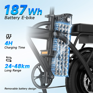 Bicicletta Elettrica Pieghevole Compatta con Motore da 250W, Pneumatici da 14 Pollici, E-bike Urbana con Batteria al Litio Rimovibile da 9Ah, Disponibile negli USA - Product Image 2