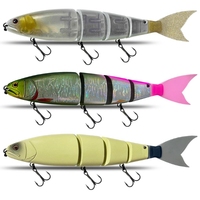 Leurre de pêche Jerk Minnow 30 cm, 4 articulations, flottant/à coulée lente, pour eaux moyennes et profondes, en ABS, avec hameçons, pour la pêche en eau salée