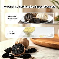 Gélules d'ail noir fermenté avec CoQ10 Ubiquinol 6000mg équivalent, Complément alimentaire pour le bien-être général, Marque privée OEM