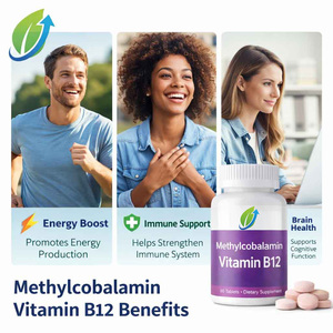 Wholesale Private Label <strong>Methylcobalamin</strong> <strong>Vitamin</strong> <strong>B12</strong> 60 Tablets Immunity Support OEM ODM Custom Service Not for Newborns - Product Image 1