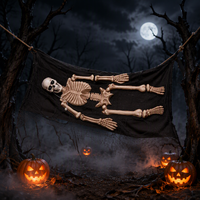 Décoration de hamac squelette AROMA pour Halloween, idéale pour les décorations extérieures effrayantes, les jardins hantés ou les fêtes