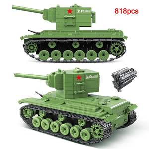 QUANGUAN 100063 guerre mondiale deux réservoir <span class=keywords><strong>T34</strong></span> blocs de construction de réservoir moyen ensembles de construction de réservoir militaire pour les enfants - Product Image 6