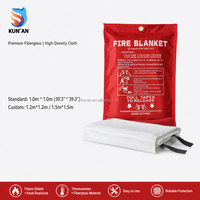 Couverture anti-feu en fibre de verre Kunan Home Safety 1,8x1,8M, couverture d'extinction d'incendie d'urgence avec sac