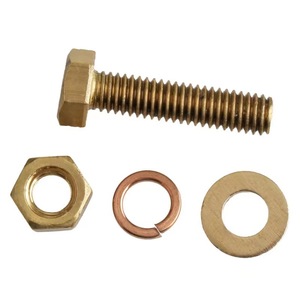Pernos de combinación con almohadilla elástica plana de latón, sujetadores roscados hexagonales exteriores para equipos industriales - Product Image 4