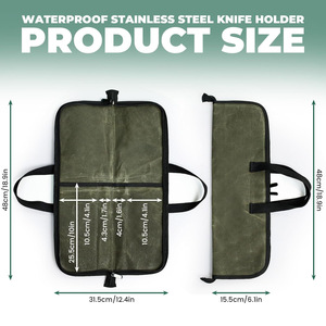 Bolsa de Chef Portátil, Estuche para Cuchillos, Organizador de Utensilios de Cocina para Exteriores, Bolsa de Transporte Rectangular con Cierre para Camping y Picnic - Product Image 4