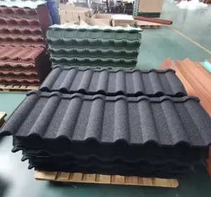 Mái ngói xây dựng giá tốt Vật liệu Trọng lượng nhẹ đá tráng kim loại mái ngói để bán