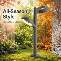 Lampadaire LED moderne à double tête 24W, étanche IP65, en aluminium moulé sous pression, pour jardin, aménagement paysager, éclairage de chemin