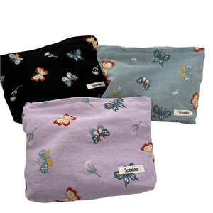 Pochette de voyage vintage en toile avec fermeture éclair, motif <span class=keywords><strong>papillon</strong></span>, fourrure, pour cosmétiques et maquillage - Product Image 1