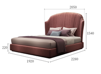 IEasy – lit en velours moderne rembourré, design italien, meubles de chambre à coucher, lit queen de luxe, meilleure vente