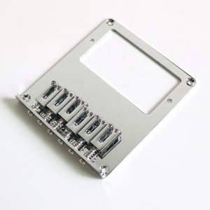 Puente de <span class=keywords><strong>Guitarra</strong></span> Moderno Cromado de Acero/Aleación de Zinc, Acabado Pulido, Diseño Duradero de 6 Selletas, <span class=keywords><strong>para</strong></span> Pastillas Humbucker - Product Image 1