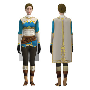 Disfraz de Zelda para mujer, traje de cosplay con capa para adultos, atuendo de juego de rol de Halloween inspirado en Breath Of The Wild - Product Image 1