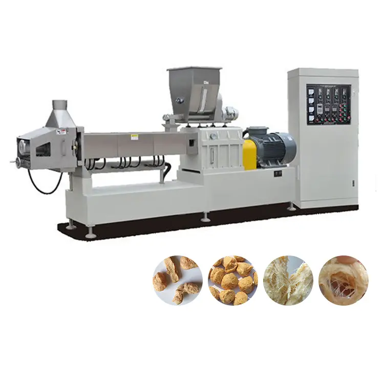 full automatic textured vegetable soybean protein bar extruder soy extruded protein ball line soya chunks making machine