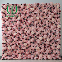 Dinding Bunga 3D 5D Mawar Ungu Pink Hydrangea Artificial Real Touch untuk Dekorasi Fotografi Pesta Pernikahan