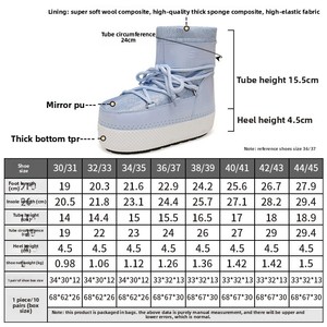 Botas espaciales lunares estilo padre-hijo, adorablemente divertidas, de media caña, con suela gruesa, transpirables, con forro polar y puños cálidos, unisex, para esquí y viajes. - Product Image 3