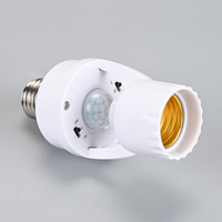 Sensor de movimiento infrarrojo PIR E27, portalámparas LED, interruptor de enchufe, 85-265V