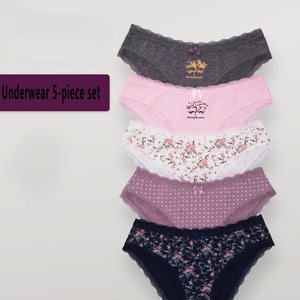 Culottes triangulaires pour femmes en coton respirant sans couture, imprimées, sensation de peau nue, séchage rapide, douces et soyeuses, taille européenne, multipack - Product Image 6