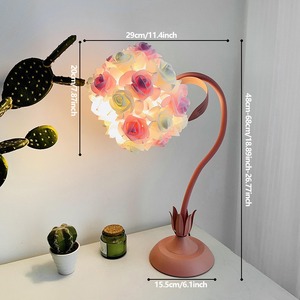 Creative Simple Rose <b>Table</b> Lamp Bedroom <b>Bedside</b> Lamp Girl Ins Internet Celebrity Warm Birthday Gift Decorative Night Light - Product Image 6