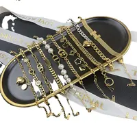 2021 Модные Винтажные Ювелирные изделия Pulsera Esposas двухрядный браслет из титановой стали в стиле хип-хоп простой женский браслет в Корейском стиле