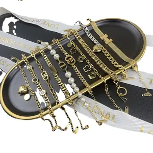 Atacado pulseira de homens estilo coreano par-Pulseira feminina vintage de titânio, bracelete feminino moderno com duas linhas, estilo coreano, hip hop, estilo coreano, 2021