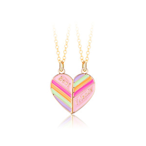 สร้อยคอน่ารักเพื่อนที่ดีที่สุดตลอดกาล <span class=keywords><strong>Luckydays</strong></span> รุ้งหัวใจสร้อยคอจี้โซ่ BFF ของขวัญเครื่องประดับมิตรภาพสำหรับเด็ก - Product Image 4