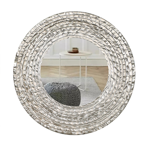 Miroir mural circulaire <span class=keywords><strong>de</strong></span> luxe en verre, grand format, avec cadre en PU glamour, pour <span class=keywords><strong>salle</strong></span> <span class=keywords><strong>de</strong></span> <span class=keywords><strong>bain</strong></span>, dressing et maison - Vente en gros - Product Image 4