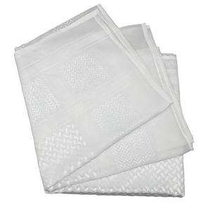 Écharpe Shemagh en coton blanc brodée, motif géométrique, hijab modeste, écharpe de prière pour toutes les saisons - Product Image 1
