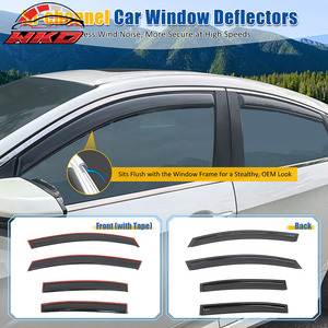 Pare-pluie en acrylique pour Honda Civic 12-15 berline, 4 pièces, visières de fenêtre intégrées - Product Image 2