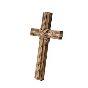Escultura de Cruz de Madera AZ ENTERPRISES, Diseño de Bambú con Rayas Verticales, Decoración Rústica para el Hogar, Sala de Estar, Navidad, Recién Nacido - Product Image 5
