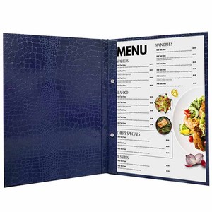 Custom Logo Restaurant Menus Leather Menu Holder with <b>Screw</b> <b>Binding</b> Restaurant Menu Cover - Product Image 1