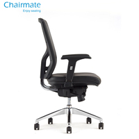 Silla de Oficina Ergonómica con Soporte Lumbar Ajustable, Respaldo Medio, Cuero PU, para Oficina en Casa