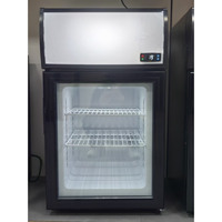 Congélateur compact commercial à porte vitrée trempée 58L pour crème glacée, idéal pour l'exportation transfrontalière